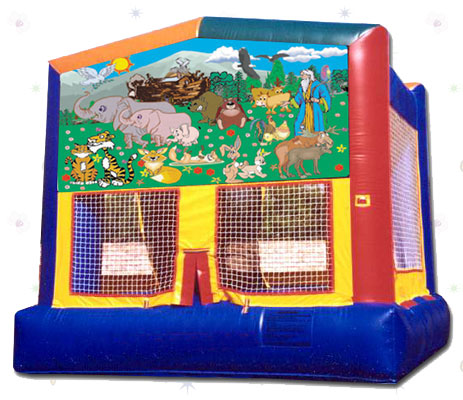 Garden Of Animals! Two by two the animals came to Noah's big Ark jump house.  Let your kids join the animals in this 15'4"x14'4" bouncer.