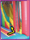 Slide entrance; climbing steps. Slide exit door can be used 2 different ways.