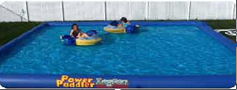 Power Paddler inflatable lagoon water park with paddle boats