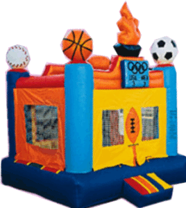 Air Castles' moonwalk Sports Arena for your athletes is 15' x15' so the whole team can have fun!
